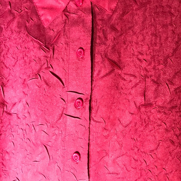 Chico’s Red Button Down Shirt Chico’s 2/Medium - Picture 6 of 8